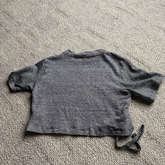 All Saints Black and White Striped Top - Picture 7 of 7